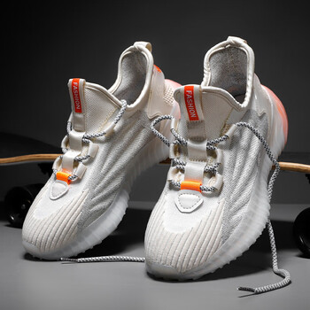 鸿星尔克椰子350男鞋夏季中学生飞织网面运动鞋跑步软底高级感老爹鞋