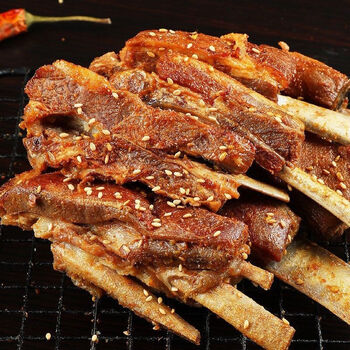 手撕烤羊肉草原特产新鲜熟食真空包装加热即食 500克烤羊排大块【】