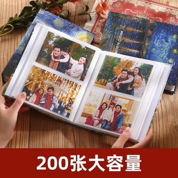 欧利文6寸100张插页式油画收纳册大容量家庭影集相册本情侣毕业纪念册照片书（6寸过塑100张）-渔夫小屋