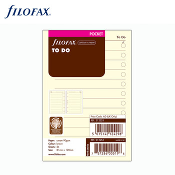 Filofax 内页替芯 活页记事本替换芯 适用于A7口袋型 TODO备忘页 内芯 212253