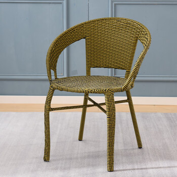 多得多阳台腾椅小藤椅子简约单人扶手靠背椅家用藤椅休闲户外藤编椅藤