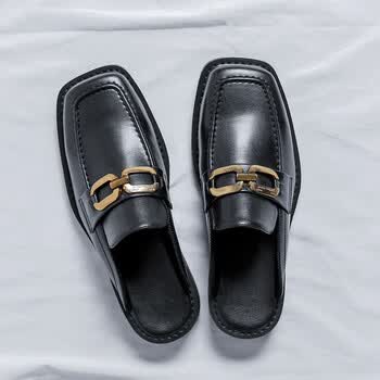 foolshasfortune包头半拖鞋男夏季透气懒人无后跟一脚蹬网红外穿男士