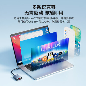 阿卡西斯Type-C3.2读卡器CFexpress Type B存储卡10Gbps相机读卡器适用苹果15/mac笔记本/iPad读取CR-3001