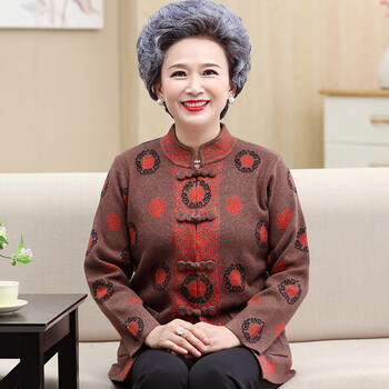 过年老奶奶服装老年人唐装女寿星喜庆红色衣服60岁外套生日过寿老人