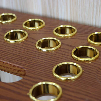 捍升  台球架杆架 台球杆架木质落地球杆架立式收纳放置 16孔柜式