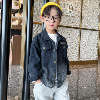 拉贝琳男童秋装外套新款帅气男孩秋季牛仔外衣韩版男生春秋款上衣潮