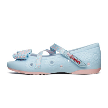 斯凯奇（Skechers）夏季女童蝴蝶结玛丽珍儿童凉鞋 996456L 浅蓝色 33.5