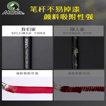 马利(Marie's)荣耀水粉笔套装 美术生专用猪鬃扇形笔排笔初学者颜料笔刷色彩丙烯画笔水彩勾线笔MG7711 速写 马克笔绘画