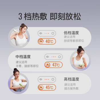 Keep热敷筋膜枪肌肉放松电动按摩器肩颈腰背运动舒缓肌肉放松仪G2 Air -活力白