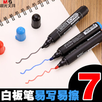 晨光可擦白板笔记号笔粗杆AWM21601会议笔物流记号笔红色 12支/盒 1盒 晨光可擦白板笔记号笔粗杆AWM21601会议笔物流记号笔红色 12支/盒 1盒