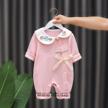 满月服男宝婴儿衣服秋季新生女宝宝公主哈衣中国风满月连体衣百天外出