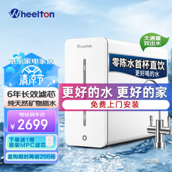 惠尔顿(WHEELTON)净水器家用直饮 保留天然矿物质 厨房厨下式台下净水机选择性反渗透yk8 YK8矿物质直饮水