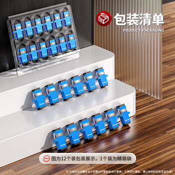 安普康（AMPCOM）光纤适配器SC-SC单工UPC无耳 电信级单模光纤跳线束状尾纤 光缆耦合器连接器面板 AMU1SM2SC001