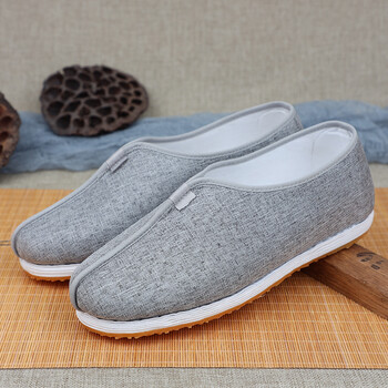 出家人布鞋男亚麻和尚罗汉鞋道士洒鞋和尚鞋居士禅修鞋 灰色 35