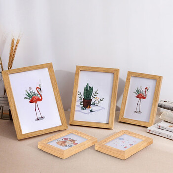 dfull相框相片摆台木质结新婚宝宝情侣桌面装饰摆件相册架5寸照片