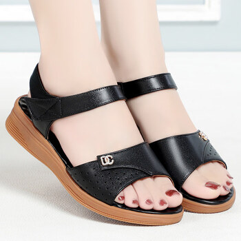 适合胖脚加大号特大加大码凉鞋女妈妈软底中老年女士夏季大码女鞋41一
