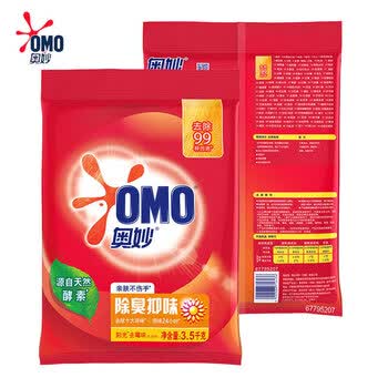 奥妙 除臭抑味洗衣粉3.5KG*2袋 新旧包装随机发+湿巾单片