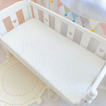 婴儿床床笠床单儿童宝宝豆豆绒床笠床单秋冬保暖泡泡绒床笠定做本白色