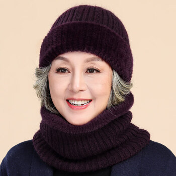 女冒冬季中年妇女帽子中老年人妈妈女士秋防寒保暖老太太奶奶针织毛线