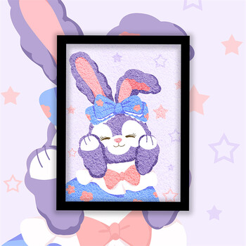 可狄纸浆画星黛露达菲熊儿童环保手工diy纸浆画减压材料包带框子活动