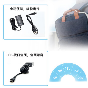 惠普（HP）Type-c口原厂笔记本电源充电器 USB-C口65W适配器 旅行便携式 战66星book PD充电器兼容手机平板
