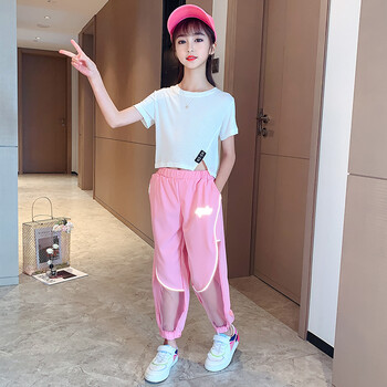 13岁童装女童套装夏装新款洋气儿童服装短袖衣服10时髦夏季中大童女装