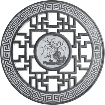 福字石窗花石雕大理石仿古围墙花格庭院窗棂中式石窗镂空浮雕青石
