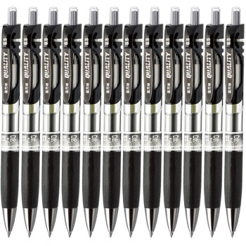 金万年（Genvana） G-1135按动中性笔黑色水笔0.5mm水笔签字笔签名笔5018B按动笔芯 黑色12支装