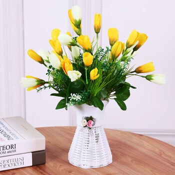 精选客厅酒柜电视柜假花仿真花束装饰品摆件室内餐桌塑料花卉盆景摆设