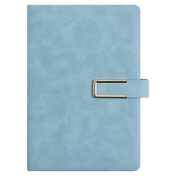 晶讯加厚记事本会议记录商务办公笔记本 A5蓝灰色【包边款】【240页】