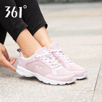 361女鞋运动鞋女新品学生休闲鞋361度跑步鞋女r灰粉361度白35