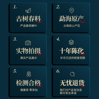 茶一馆茶叶陈皮普洱十年陈皮八年普洱熟茶勐海古树小茶饼礼盒装500g送礼