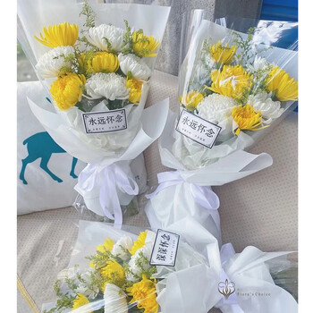 鲜花情清明中元节菊花祭祀鲜花花束扫墓祭奠追悼念花圈鲜花当地同城