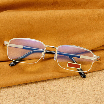 wave strong新款男女舒适防蓝光老花镜金属半框吊丝老视眼镜 【双光