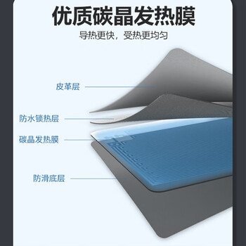 现代翼蛇 S80 发热鼠标垫【新国标3C认证】加热暖桌垫 办公室电热键盘垫  三档电热暖手鼠标垫 银灰