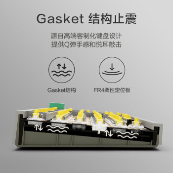 京东京造 JZ990有线机械键盘 99键背光 Gasket结构 PBT键帽 多媒体音量旋钮 双系统兼容  游戏办公 灰冷翠