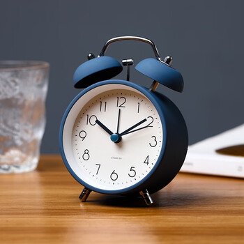 东茂小闹钟创意个性学生儿童床头静音台式石英钟桌面小摆件电子时钟表