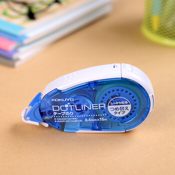 国誉(KOKUYO)点点胶点状大号双面胶主体8.4mmx16m蓝色1个 TA-DM400N-08