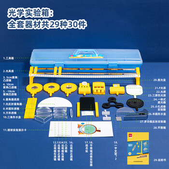 得力(deli)升级初中物理试验箱 光学实验教材配套同步配件齐全科学实验盒套装学生文具生日礼物30件套 得力(deli)升级初中物理试验箱 光学实验教材配套同步配件齐全科学实验盒套装学生文具生日礼物30件套