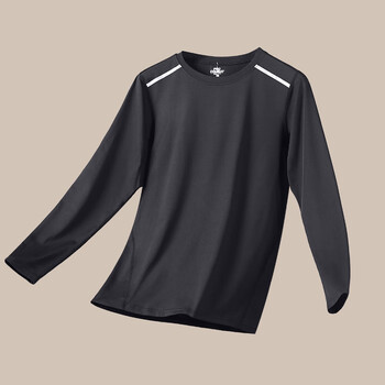 男运动长袖上衣跑步健身篮球服春季体育投篮训练宽松衣服黑s95115斤