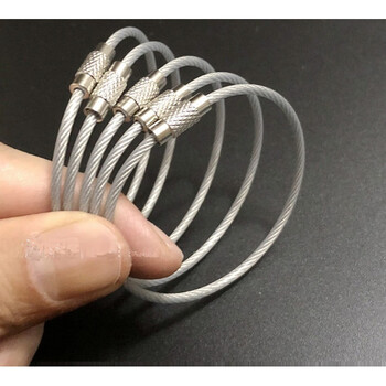 钢丝绳圈钥匙扣钥匙环收纳钥匙串户外背包挂件扣汽车钥匙扣小一号10条