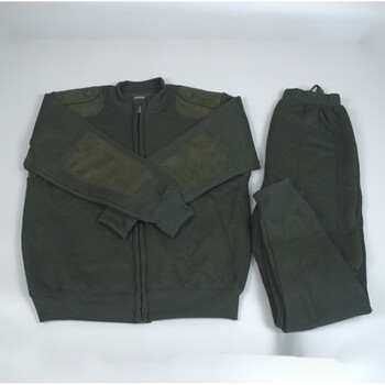 保暖绒衣裤绿色男式拉链绒衣绒裤套装户外秋冬防寒毛衣裤毛裤lu款绒衣