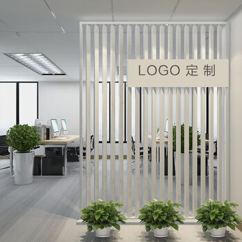 帝狼 定制办公室隔断墙公司玄关屏风logo背景墙前台进门格栅镂空形象