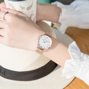 劳士顿手表女学生简约气质女士品牌石英国表高中生女生女款时尚轻奢玫