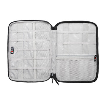 BUBM 耳机数据线收纳包数码多功能电源充电器盒硬盘U盘旅行便携整理袋 小号双层黑色DISD-MYB