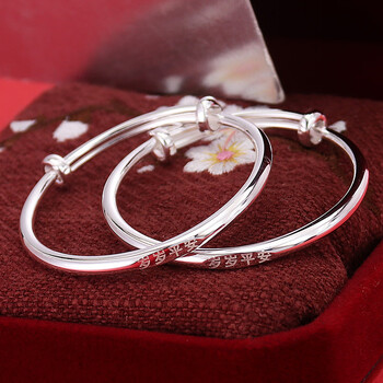 nzzb宝宝手镯9999足银儿童手镯婴儿出生满月百天礼物岁岁平安9999银