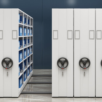 奈高密集架手摇档案柜移动文件柜资料柜钢制轨道图书柜一列五组每立方