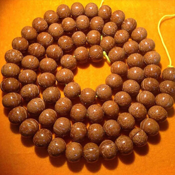 简梓 野生手工打磨 i苹果园桶珠山桃核正圆蚂蚁纹 精品光珠开运10