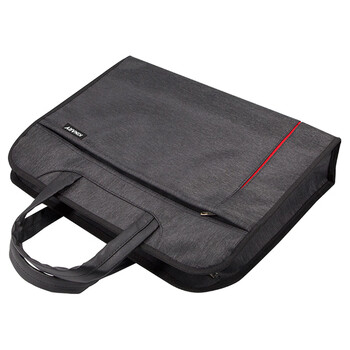 金得利高质感布纹手提公事包 大容量双层事务包 商务男士手提包 内有多功能收纳袋 沉稳黑灰色 DC1912