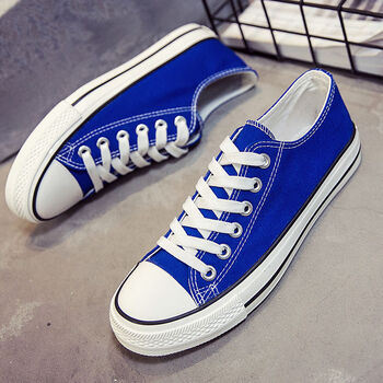帆布鞋男学生男生板鞋可爱风布鞋子男士球鞋网红ins夏 a01低帮宝蓝 39